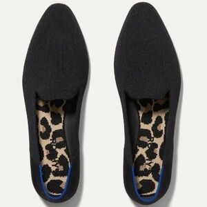 Rothy’s The Almond Loafer Black Leopard Cheetah Print Insoles